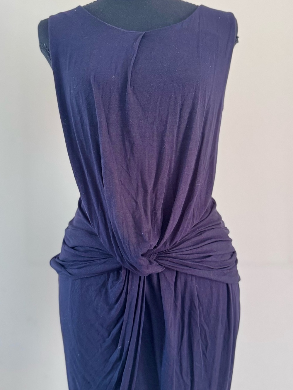 Bailey 44 Navy Knot-Front Sleeveless Midi Dress